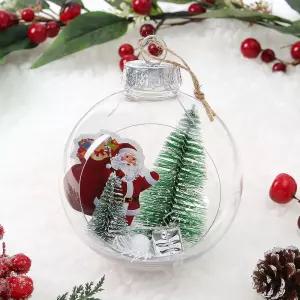 Jdt 스노우 투명 장식볼 12cm 산타선물트리액세서리 소품 트리볼 크리스마스 악세사리