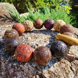 불교용 십이지신 행운 나무 단주 12 기어봉 팔찌 불품 선물 신자 염주 차량