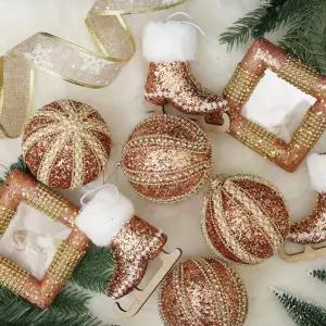 (도토로) 글로우 수제볼 트리 오너먼트 세트(골드 05)꾸미기 크리스마스장식품 데코 용품 소품 꾸미기