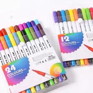 (CL) 수성 트윈 사인펜 세트 24색양쪽 굵은 얇은 만들기재료