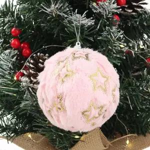 패브릭 장식볼 연한별폼폼이 2개 10cm 볼크리스마스트리 트리볼 성탄절 소품 꾸미기 오너먼트