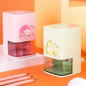 후르츠 오토피드 연필깎이신학기준비물 학생용 휴대용 색연필깎이 소형 자동 컬러 수동