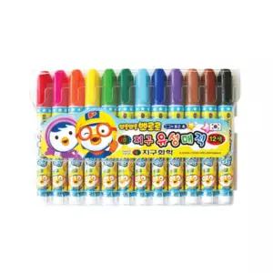 (지구)유성매직 12색 뽀로로유치원 그림 캐리터 어린이 키즈 미술 어린이집