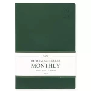 인디고 다이어리 2026 오피셜 빅 먼슬리 스케줄러 (날짜형 A4 월간) 업무용 (그린)직장인플래너 스케쥴 26