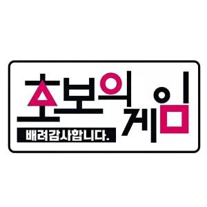 초보운전 의게임 자동차 스티커 야광 반사 시트지주의 사고방지 글자 안내 왕초보 개초보 알림 차량용