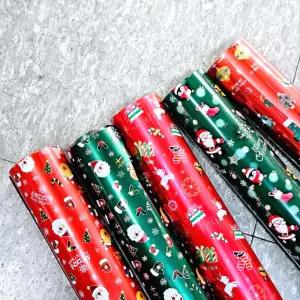 증착 크리스마스 비닐 성탄절 선물 롤 포장지 53cm패션머플러 겨울목도리 방한용품 소품 남녀공용 니트 여