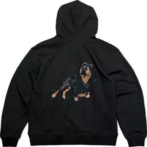 헤비후드티 뒷면 강아지 블랙독그림 다양한색상 전사이즈 (WFKMI0Z)