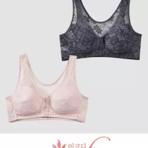 여성스러운 플라워 레이스 앞단추 노와이어 B컵 런닝형 브라 나시 민소매브래지어 이어 스포츠추천 운동복