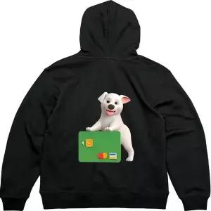 헤비후드티 뒷면 강아지 에게 체크카드그림 다양한색상 전사이즈 (WFKMI84)