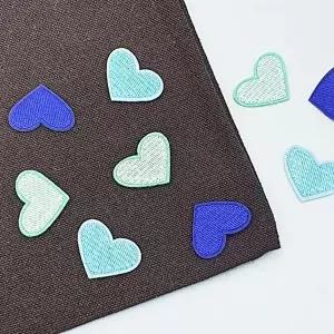 파란하트의류와펜 스포티한 블루하트자수패치-WFHVD7I