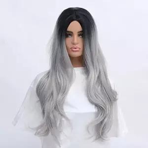 가발 긴머리 롱웨이브 은발 투톤-WFHWAH5