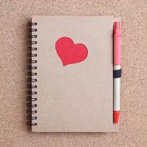 아트 빌 하트 볼펜 수첩 레드 유선 노트 미니 (KYR-WC4DAB1)