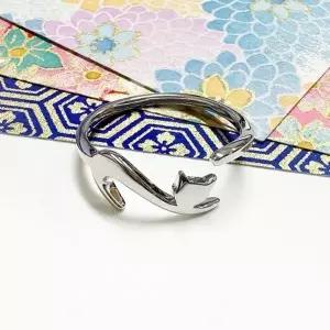 귀여운 JR004 고양이와 춤을 반지 순은반지-WFHTO8F