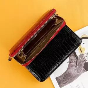 악어무늬 N26 장지갑 손목스트랩 통장지갑 지갑-WFHTQZK