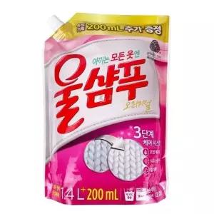 고품질 IS 울샴푸 오리지널 1.4L 200ML 세탁액체세제 (WFKNGKL)