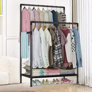 고품질 행거 옷걸이 스탠드 수납 조립식 헹거 옷장행거 이동식2단행거 튼튼한행거 바지행거 WFHW2CX