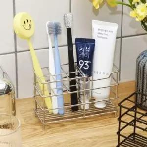 스텐 칫솔꽂이 칫솔걸이 치약 면도기 칫솔거치대 6구_24196485