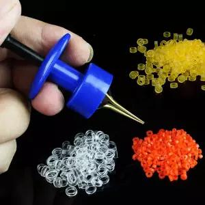 미끼고무줄 4007001000개 미끼 고무 반지 웜 클립 낚시 손 묶인 과립 밴드 펠렛 붕대 키트