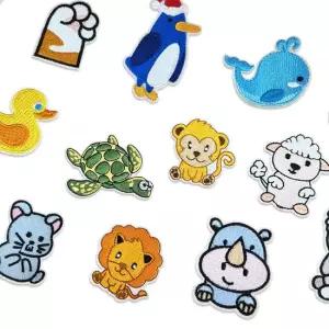 다림질접착 가방 옷 꾸미기 애니멀 동물 와펜 패치 15개 세트 와펜 패치 접착 열접착