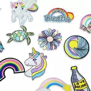 다림질접착 가방 옷 꾸미기 POP 와펜 패치 16개 세트 와펜 패치 접착 열접착 다림스티커