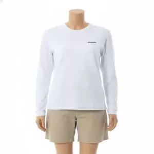 [파타고니아]25FW W Long-Sleeved P-6 Logo Responsibili-Tee 37603-WHI 우먼 롱 슬리브 로고 리스판서...