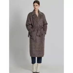 오조크 OZOC 글렌체크 벨티드 롱 코트 택가격: 439000원 1147869