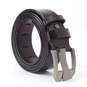남성벨트 이시아르 브라운 핀버크르 캐주얼 소가죽 벨트 120cm 세미정장벨트