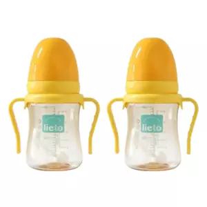 리에또 유아컵 추빨대 물병 외출용 옐로우 200ml X2