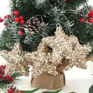 샴페인골드 오너먼트 4p 입체별 트리 장식 소품 크리스마스 액세서리 악세사리 성탄절