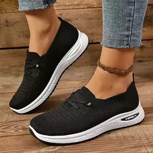 [엄지척]여성 빅사이즈 230-265 밴딩끈 스판 슬립온 스니커즈 단화