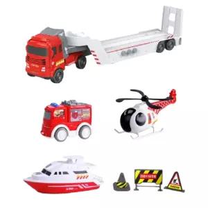 사운드 모션 소방 트레일러 헬기 보트 set 유치원 자동차 장난감 조카 유아 생일
