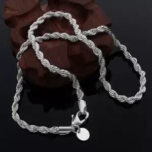 트위스트 기본 실버 체인 모던한 목걸이 빈티지목걸이 레이어드목걸이 화려한목걸이