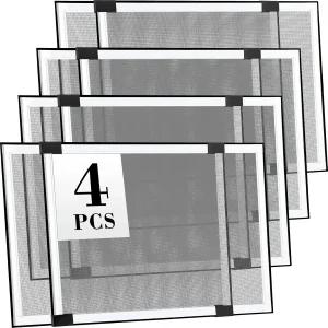 Lounsweeer 4개 확장 가능한 창문 화면 조절 슬라이딩 메쉬(집용 알루미늄 프레임 포함) (21 -38.6 W X 15