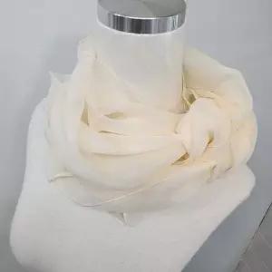 아이보리 쉬폰 스카프 간절기 나들이 봄패션 데일리 정장 캐주얼 넥스카프 목도리 머플러