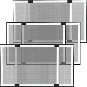 Sasylvia 3개 확장 가능한 창문 화면 21.7인치 x 28-52W 대형 조절 알루미늄 프레임 흰색 교체 집 수평