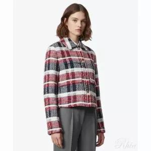 톰브라운 마드라스 체크 셔닐 트위드 라운드 칼라 유틸리티 재킷 아우터 멀티컬러 FBC835AF0244960