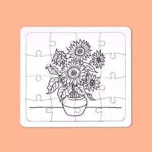 시니어 인지미술 해바라기 종이퍼즐 색칠 컬러링 만들기 역할 과학시간 체험수업