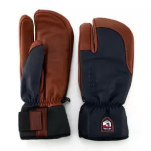 헤스트라 남성 스키 장갑 삼지 가죽 네이비브라운 L BNA