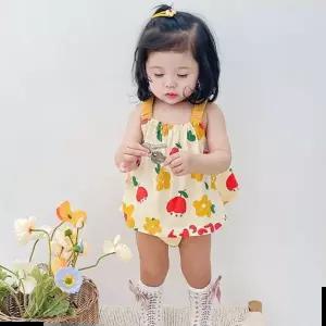 아기민나시상하세트 럭키옐로우 플라워 아동 민소매상하세트204679