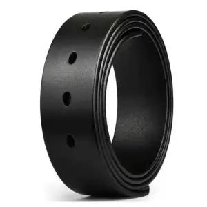 프리미엄 교체용 허리띠 벨트끈 혁대 양면 남성 소가죽 블랙 매끄러운 3.3cm 폭