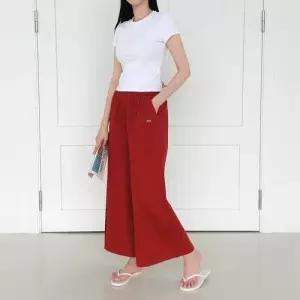 여성 5컬러 워싱면 A라인 통바지 봄여름 9부 치마바지 WFJ2C1T