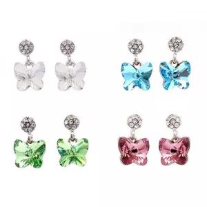 오스트리아정품크리스탈 서클 침 나비 귀걸이 esg3234