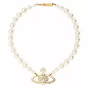 [비비안웨스트우드]25SS 비비안웨스트우드 원 로우 펄 바스 릴리프 쵸커 진주 목걸이 골드 63010106 02R202