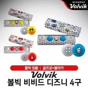 [볼빅] 비비드 디즈니 롱 4구 세트 골프공 4구+볼마커