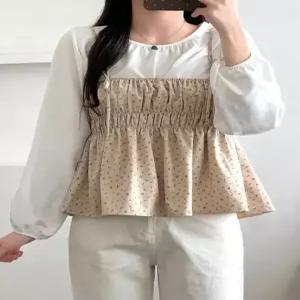 잔꽃 뷔스티에 투피스 블라우스_FH1BL002