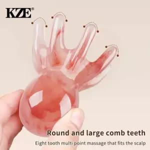 두피괄사 마사지 문어 빗 레진 헤드 경락 긁기 두피 휴대용 8 갈래 스파 피로 방지