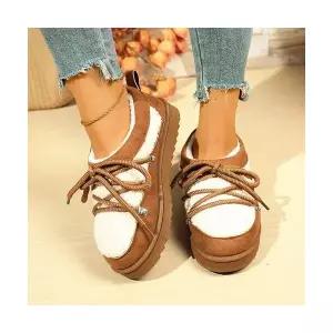 여친 미들부츠 통굽 스트랩 추동 빅사이즈 둥근머리 기모 스키 부츠 패피4