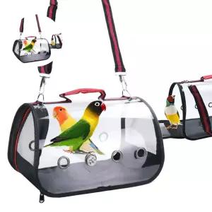 (제스트)이동장 앵무새 투명 외출 이동가방 새장 휴대용 소형