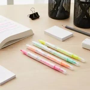 트윈 양면 마일드 파스텔 형광펜 12개입 4컬러 필기구