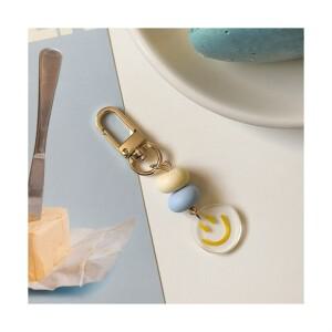 가방 키링 귀여운 파스텔 구슬 마카롱 스마일